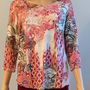 Chico’s Floral Paisley Top (Size 0)